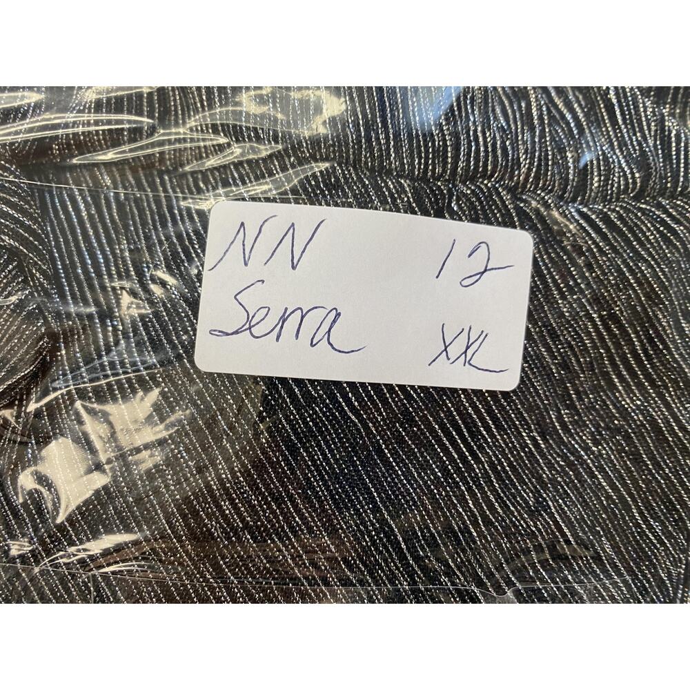 Serra Dress Womens XXL Metallic Silver Pleated Faux Wrap New Years Party Glam - Picture 15 of 15